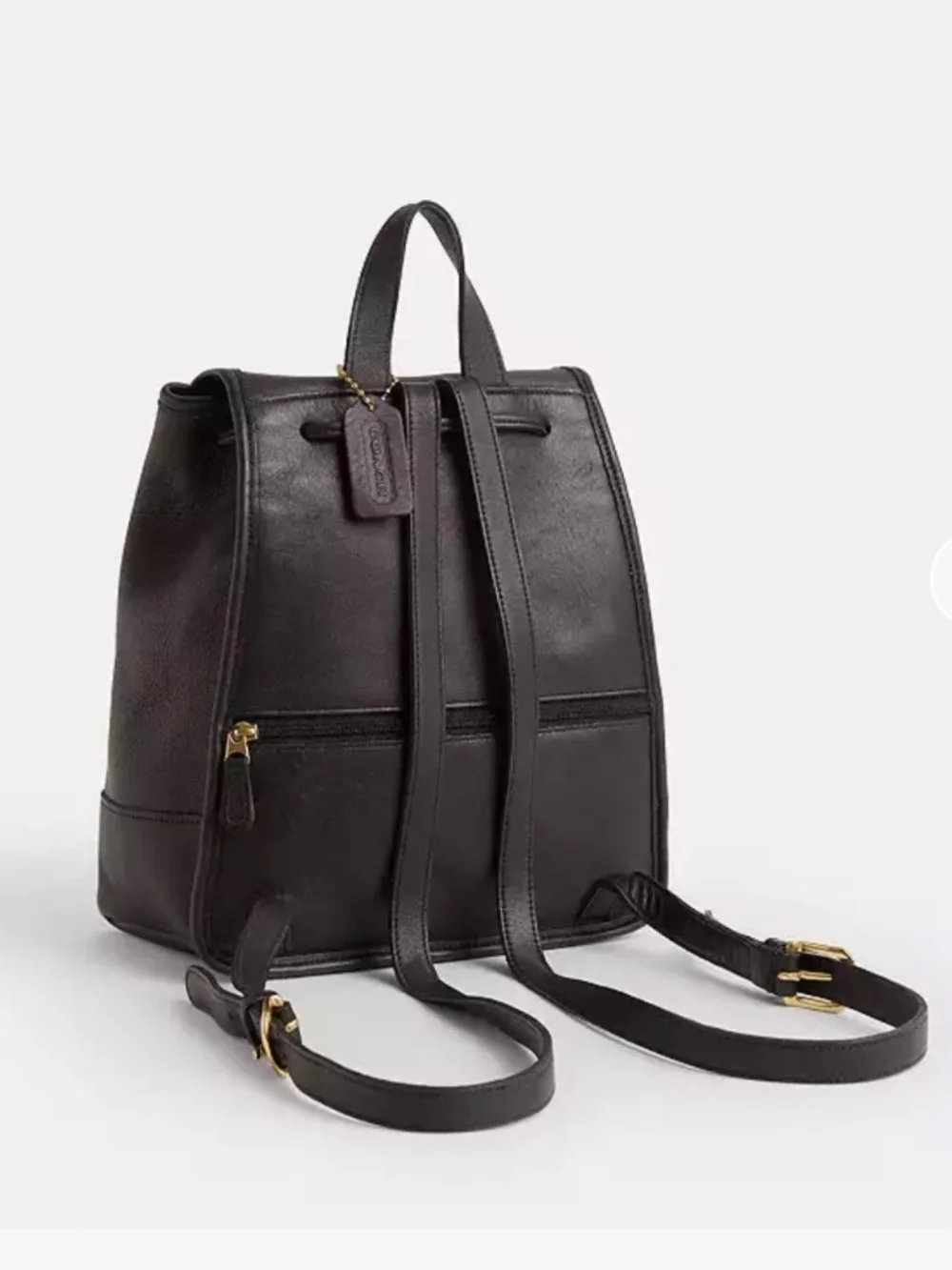 Vintage Coach 9791 Black LeatherLarge Daypack Backpack Bag Made In The USA